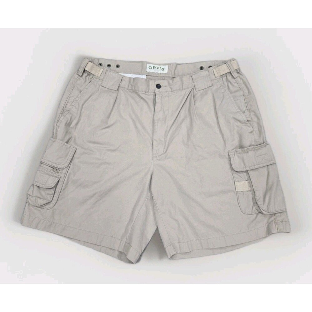Orvis Cargo Shorts Mens Size 38 Beige Outdoor Fishing Stretch Pockets